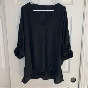 Black V-Neck Blouse Large
